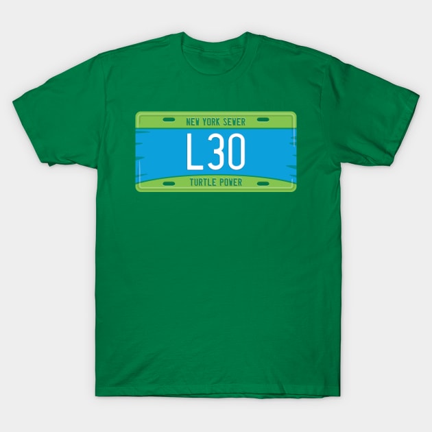 Leonardo License Plate T-Shirt by DCLawrenceUK
